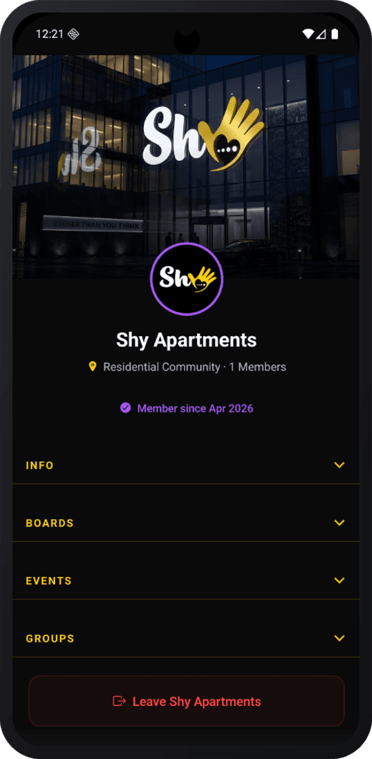 Shy lobby for Property Manager